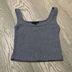 forever 21 fluffy tank top grey